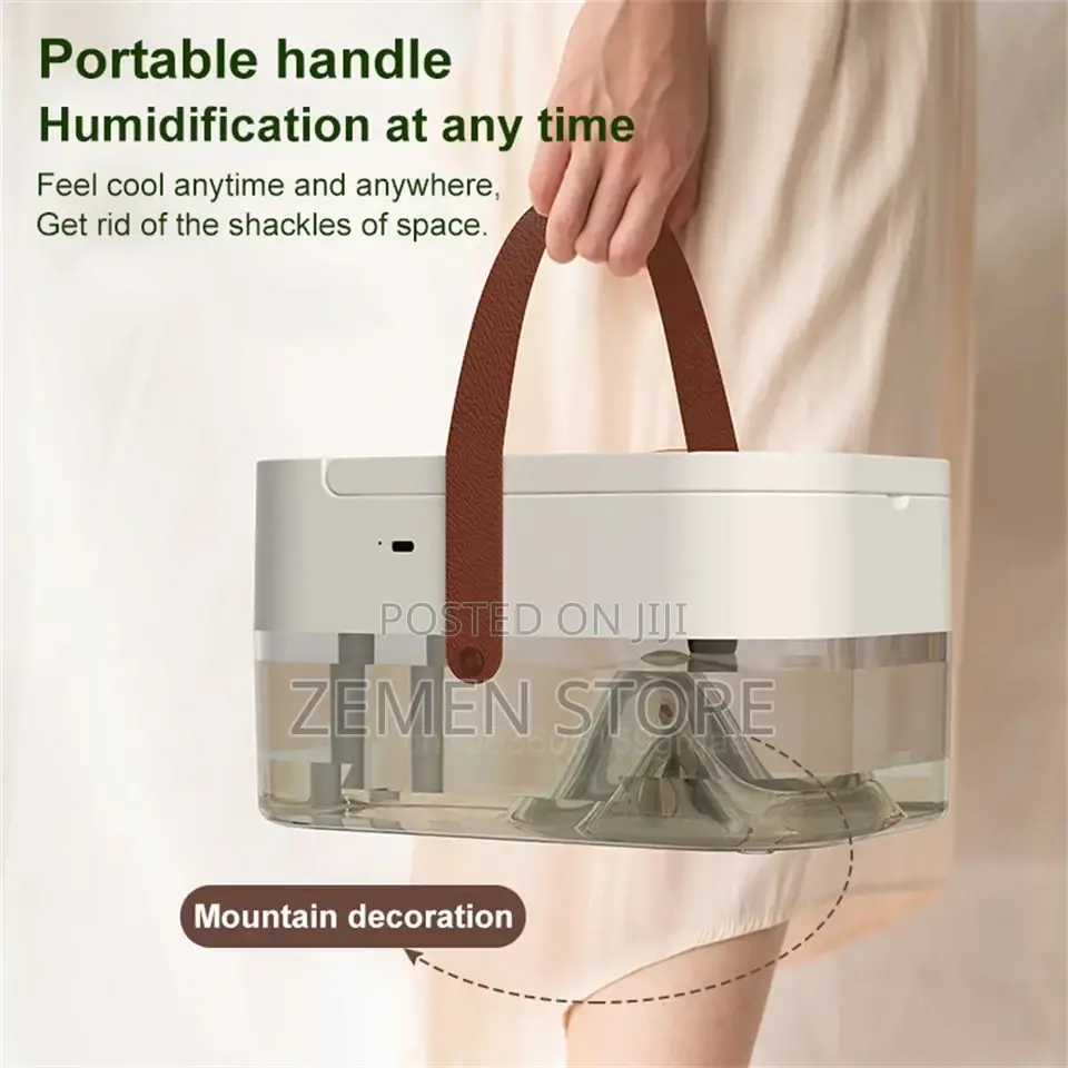 Dual Spray Humidifying Fan ሞቃታማ በሆነ ጊዚ አየሩን የሚያቀዘቅዝ