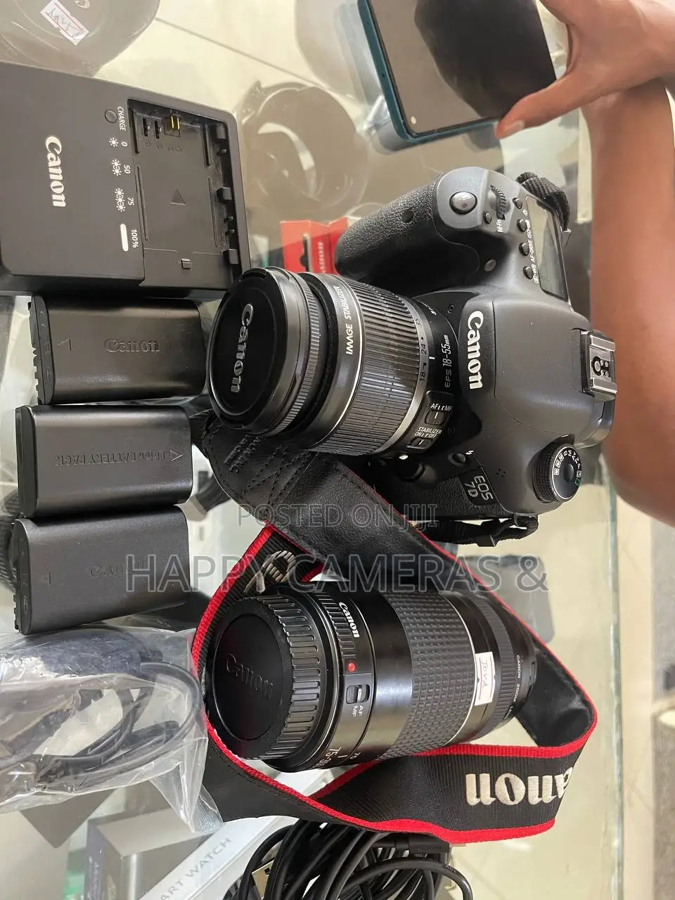 Canon 7d 18-5mm, 75-300mm 2 Extra Battery