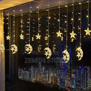 ለ አሁኑ ረመዳን ለቤትዎ ተመራጨጭ Moon Star Shape Led Light