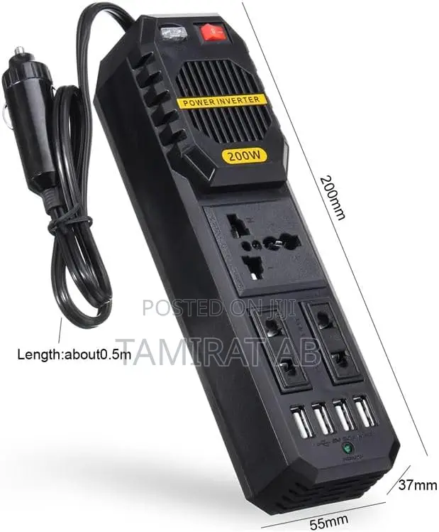 200W Car Power Inverter DC 12V to AC 220V With 4 USB Port