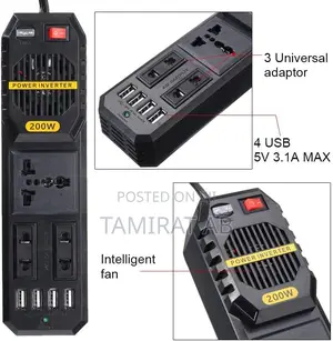 200W Car Power Inverter DC 12V to AC 220V With 4 USB Port