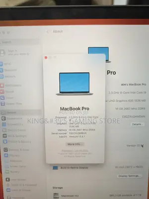 New Laptop Apple MacBook Pro 2019 16GB Intel Core I9 SSD 1T