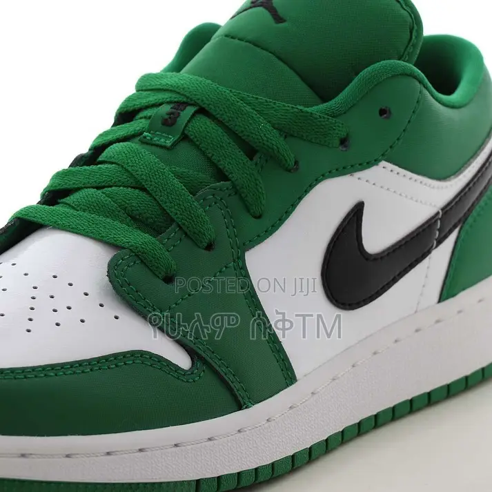 Original Air Jordan 1 Low ‘ Pine Green-White’ Shoes