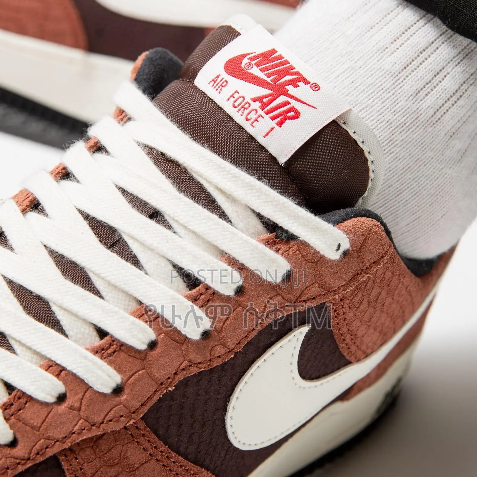 Original Nike Air Force 1 Low ‘ Red Bark Snakeskin’ Shoes