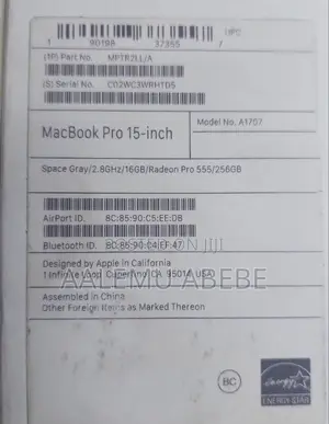 New Laptop Apple MacBook Pro 2017 16GB Intel Core I7 SSD 512GB