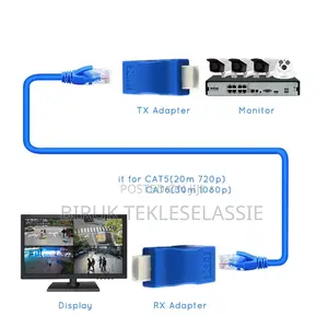 Hdmi 30m Extender To Rj45 Cat5 Network Lan Ethernet Repeater