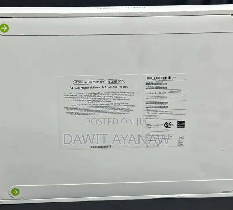 New Apple MacBook Pro 2023 M3 14-Inch 18GB Apple M3 Pro SSD 512GB