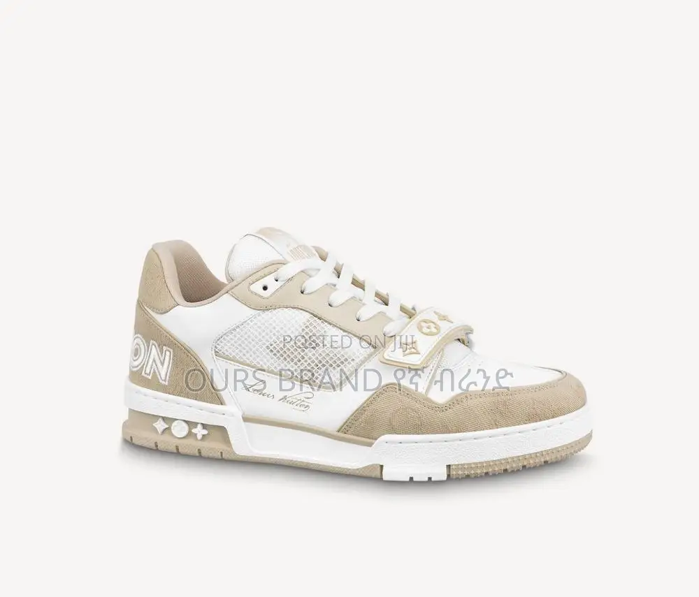 High Master Quality Louis Vuitton Lv Trainer Beige Leder Lw