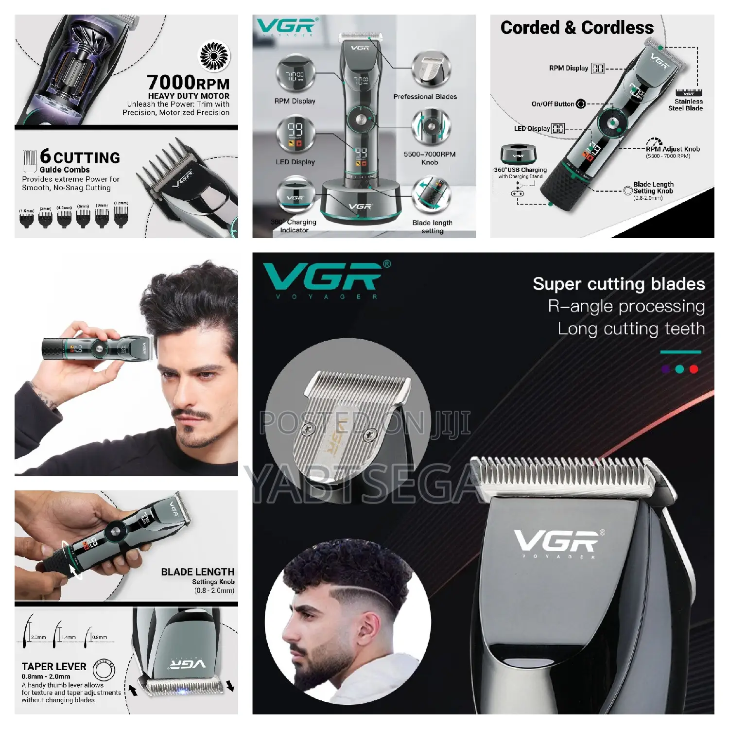 VGR Professional Cordless Hair Clipper