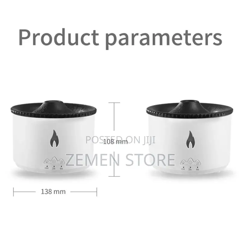 Volcano Flame Humidifier በጣም ማራኪ ዲዛይን ለቤት ለቢሮ ተመራጭ Diffuser