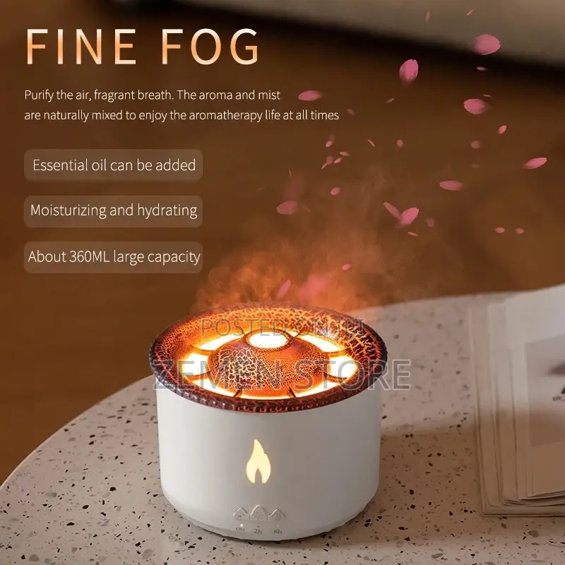 Volcano Flame Humidifier በጣም ማራኪ ዲዛይን ለቤት ለቢሮ ተመራጭ Diffuser
