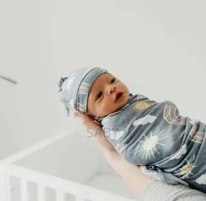 Newborn Swaddle Receiving Blanket Hat