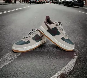 Photo - Nike Air Force 1 '07 Sneakers in Cream and Khaki