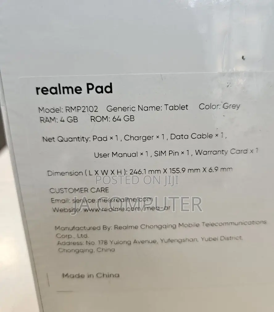 New Realme Pad 64 GB Silver