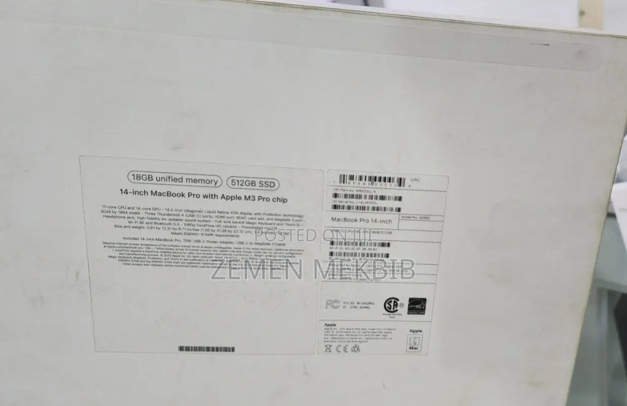 New Apple MacBook Pro 2023 M3 Max 14-Inch 16GB Intel Core I7 SSD 512GB