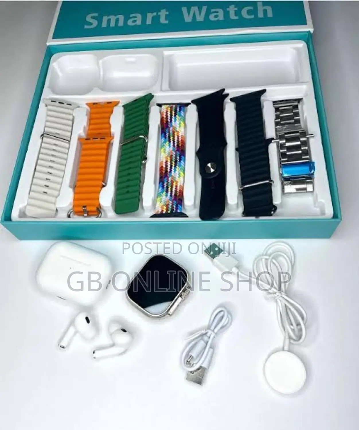 P9 Unique Combination Ultra Smart Watch With 7 Strap+Airpods