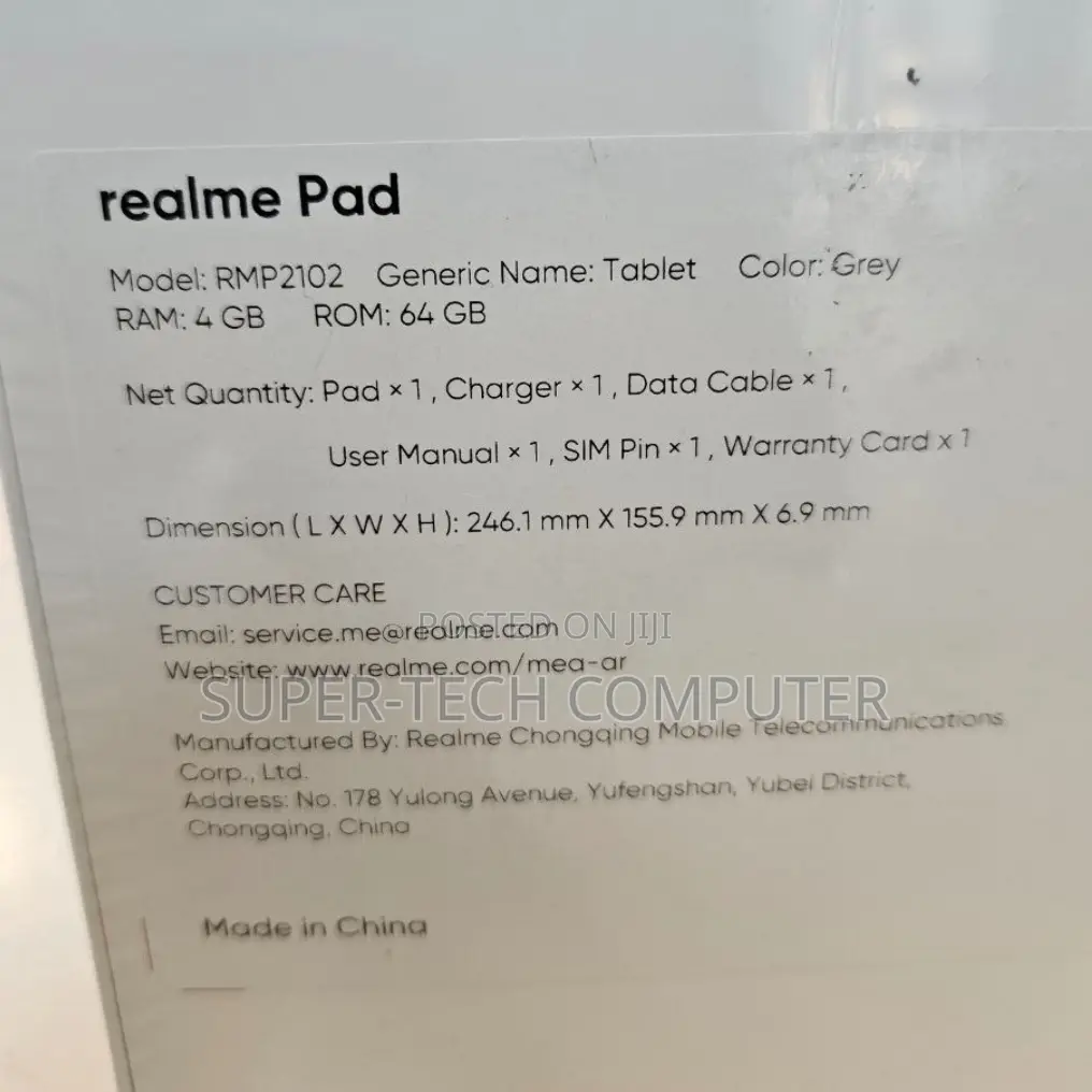 New Realme Pad 64 GB Gray