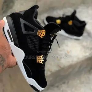 Photo - High Master Quality Air Jordan 4 Retro Gold Sneakers Shoes