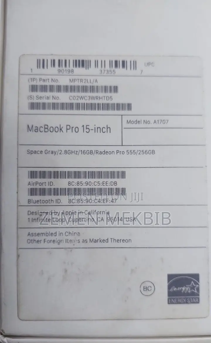 New Laptop Apple MacBook 16GB Intel Core I7 SSD 256GB