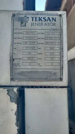 የሚሸጥ ጀነሬተር Generator 
300kva
Made in Turkishe