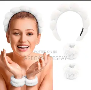 Photo - Women Solid Wide Headband 2pcs Wristband for Home