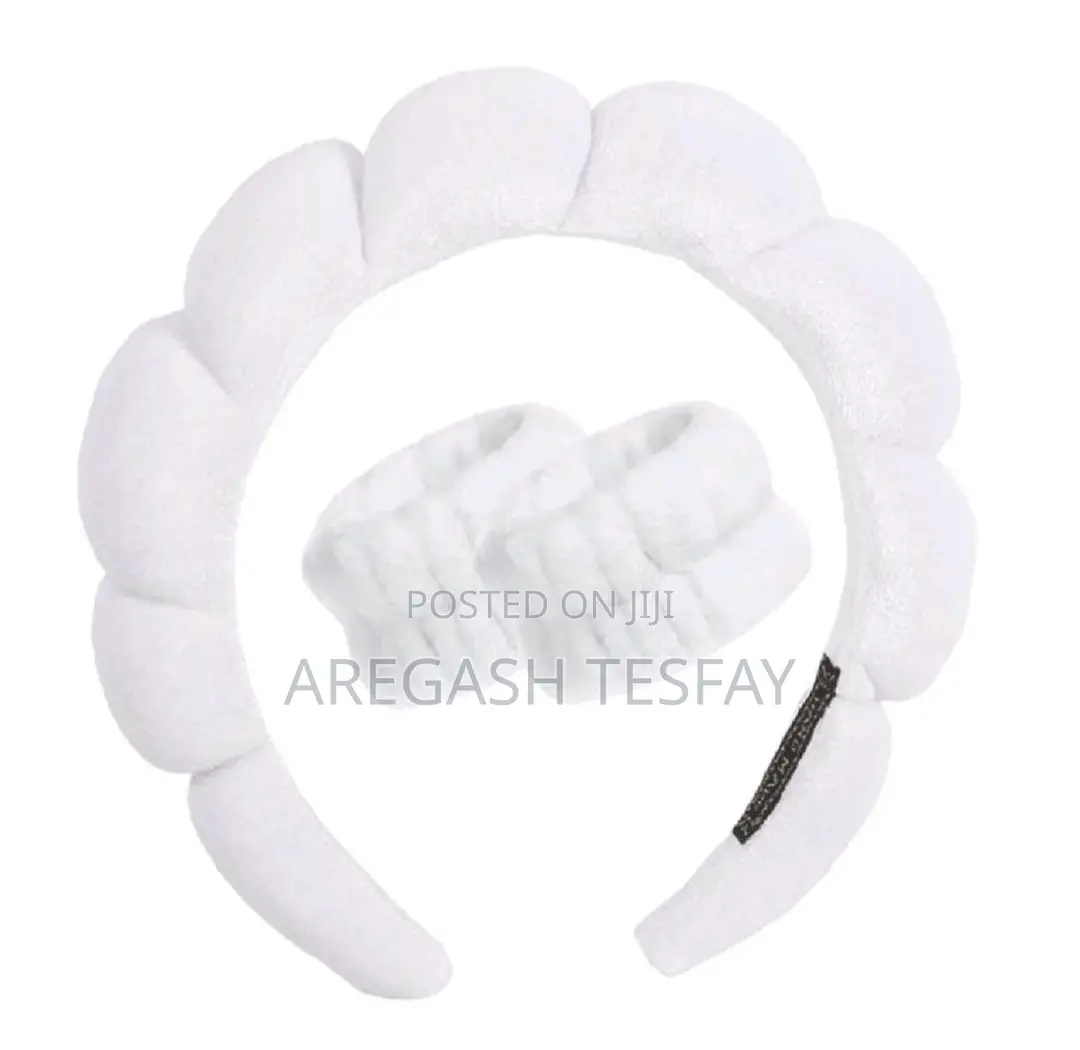 Women Solid Wide Headband 2pcs Wristband for Home