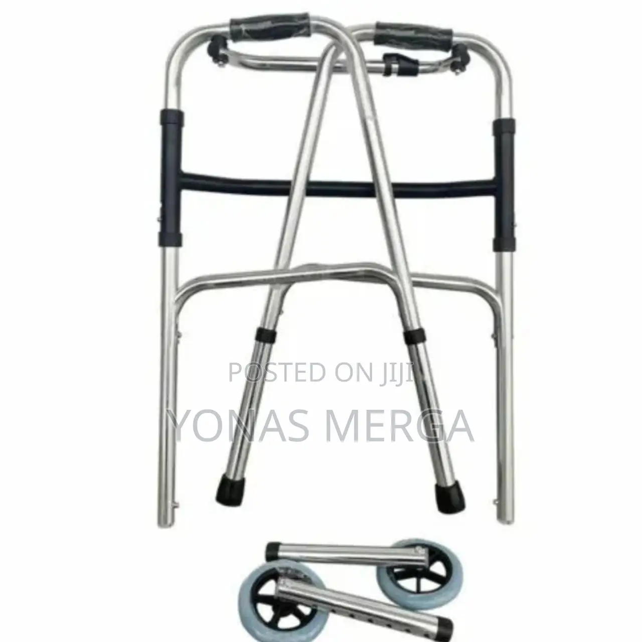 Aluminum Folding Adjustable Stand Up Walker_2wheel Handle