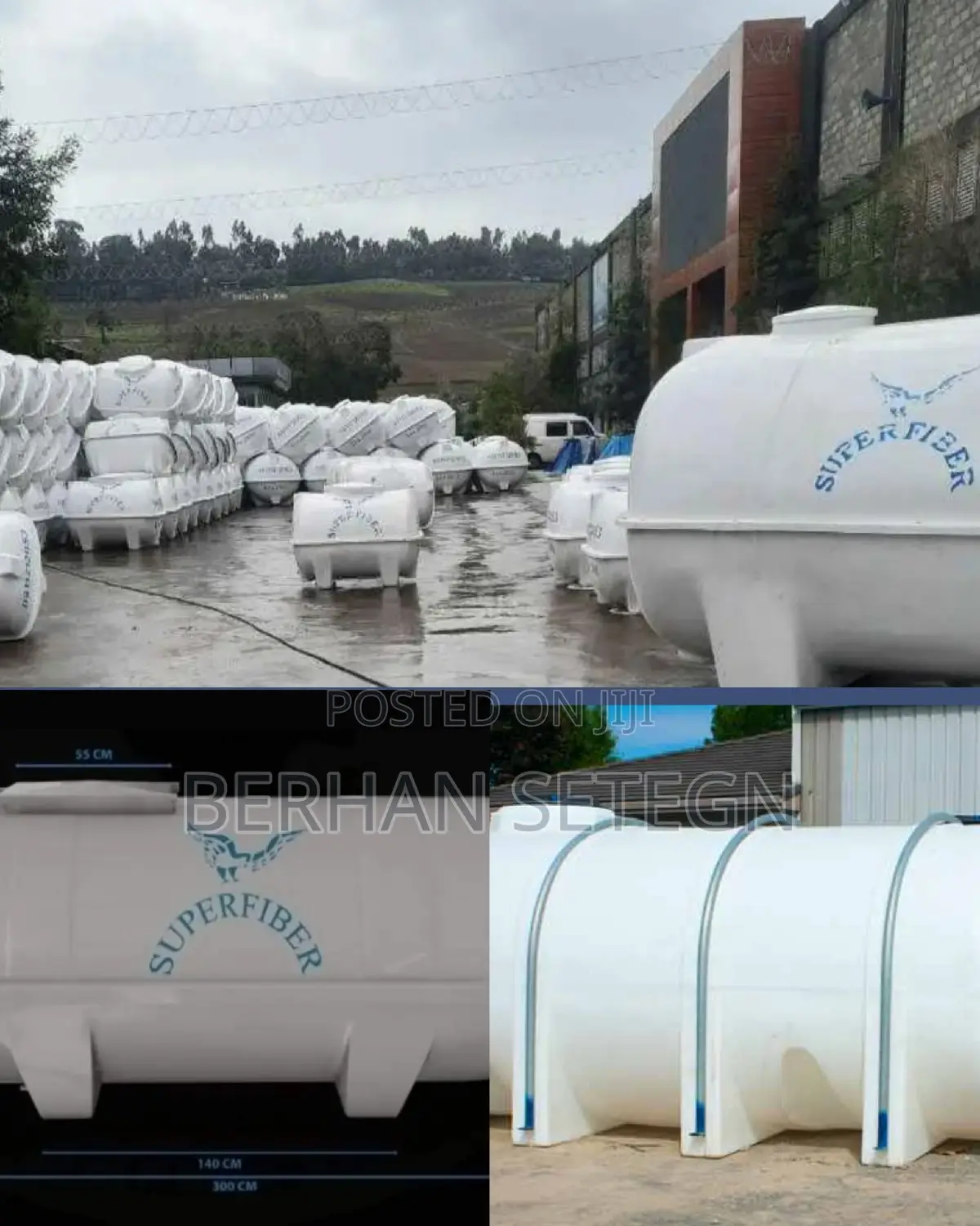 Super Fiberglass Water Tanker ሱፐር የውሀ ሮቶ