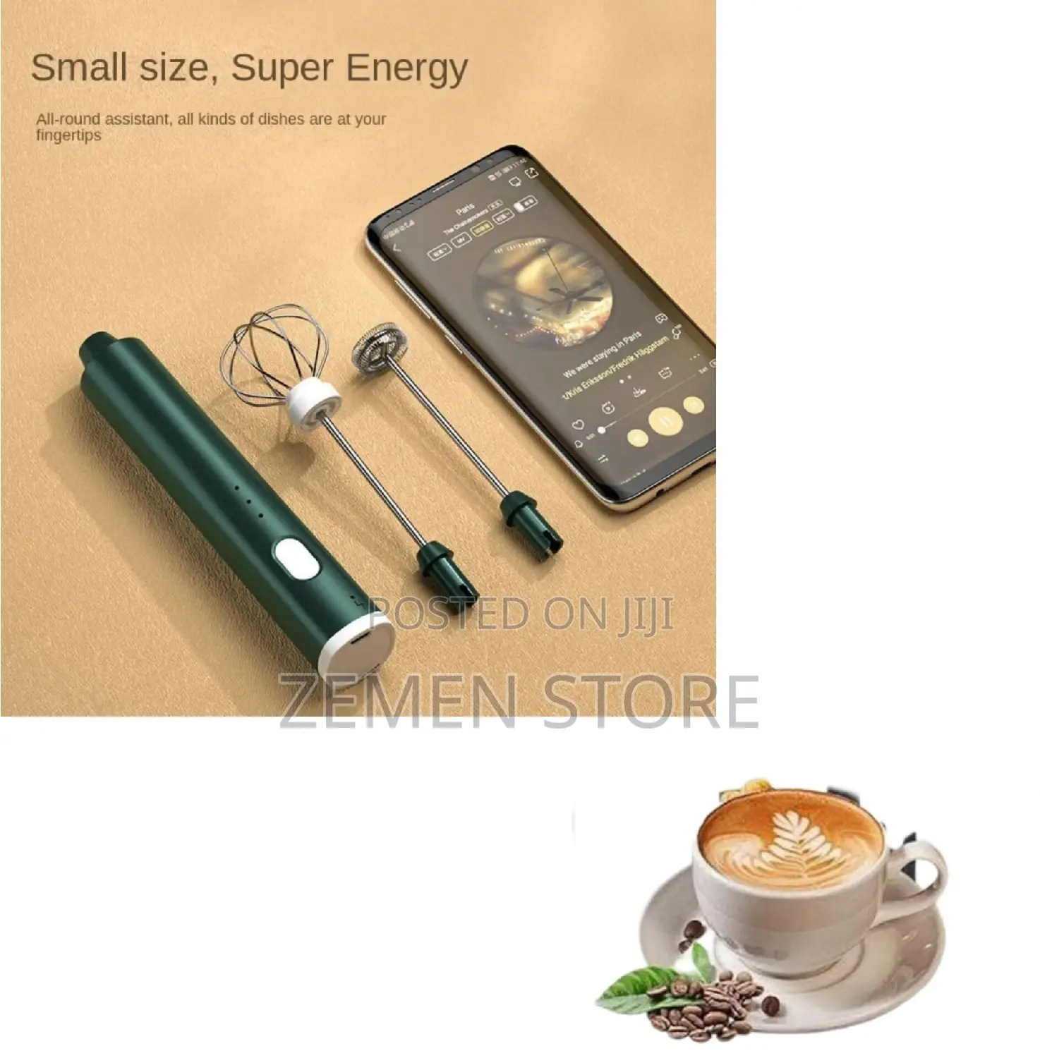 የክሬም መስሪያ እና አነስተኛ ሊጥ ማቡክያ Meoko Milk Coffee Frother