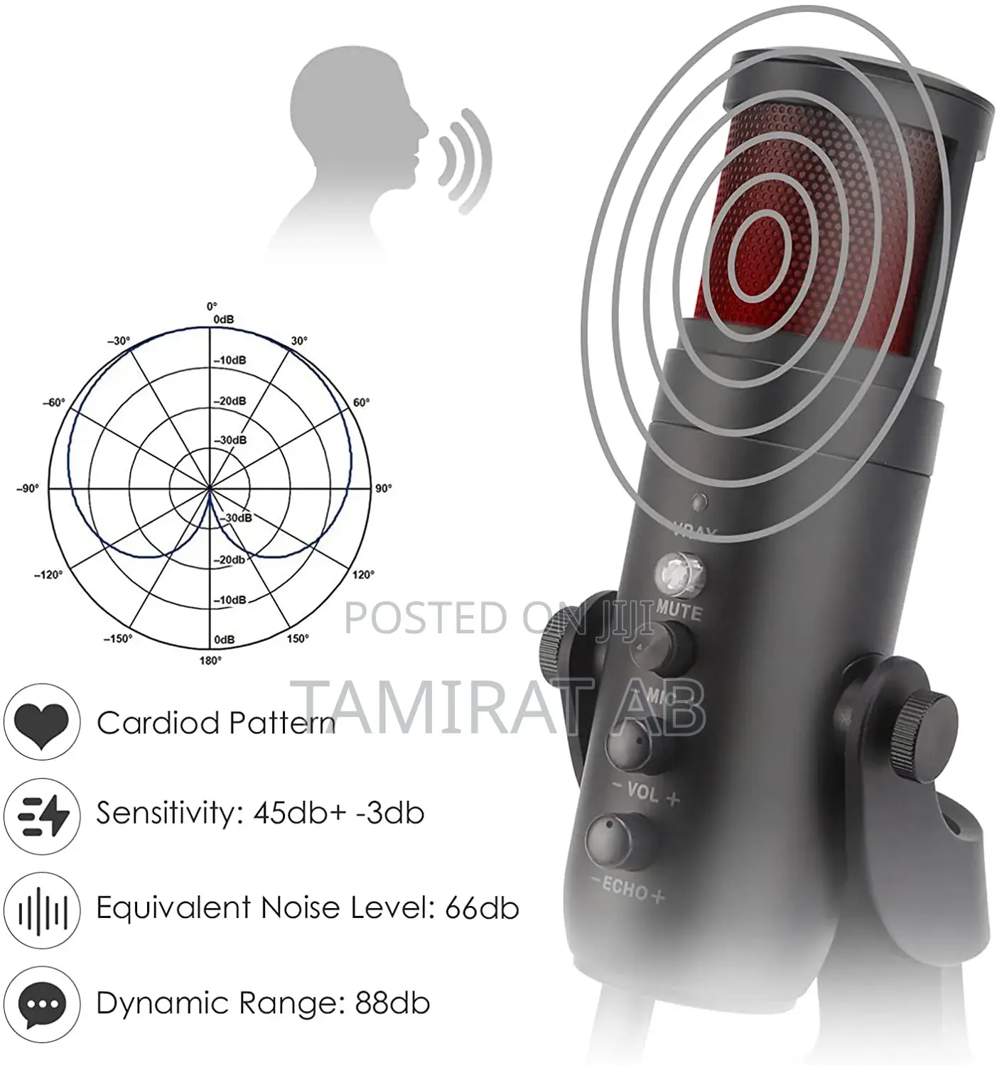 Jmary MC-PW9 RGB Professional USB Microphone Noise Reduction