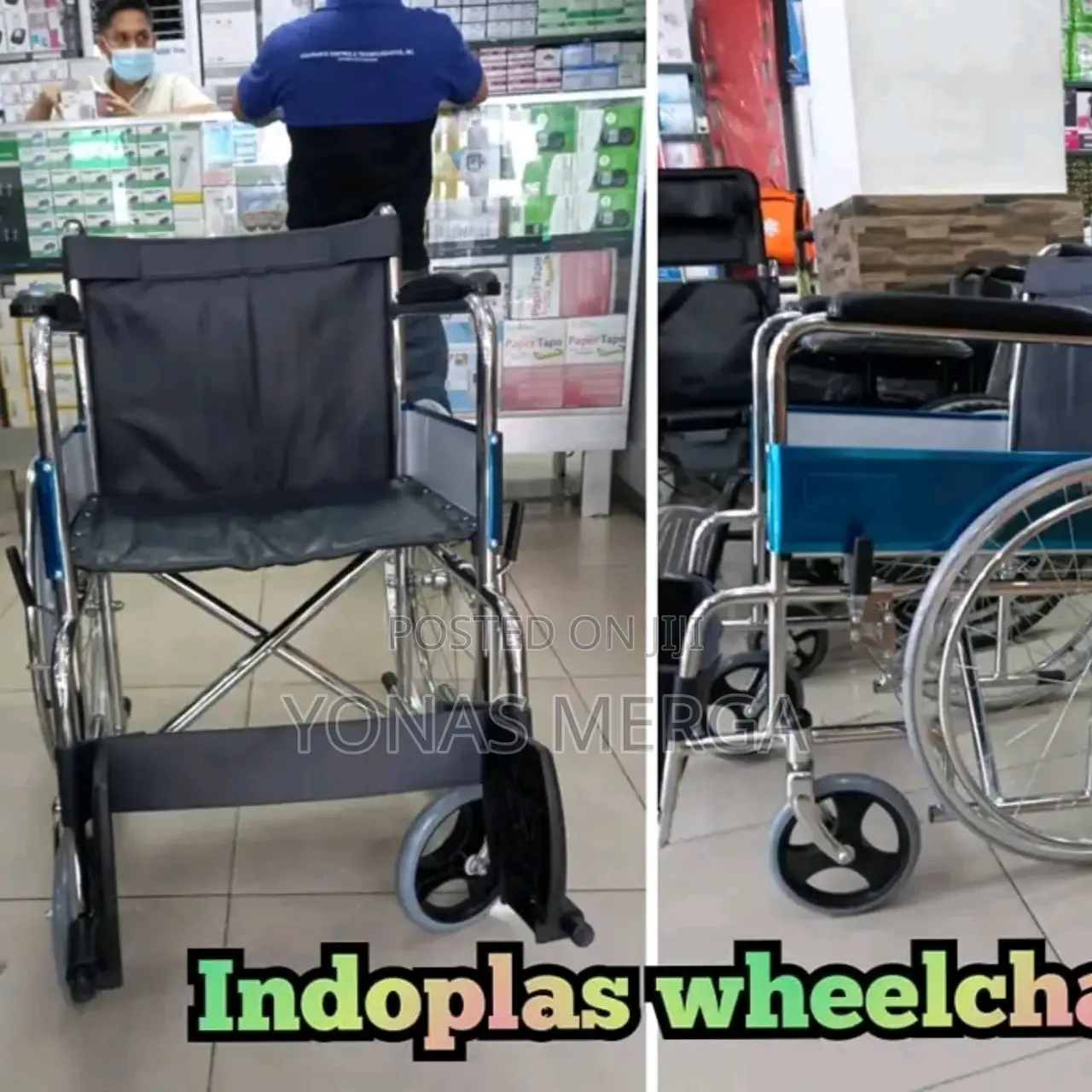Folding Wheelchair _Fixed Arm Footrest With Rear Wheel_lock