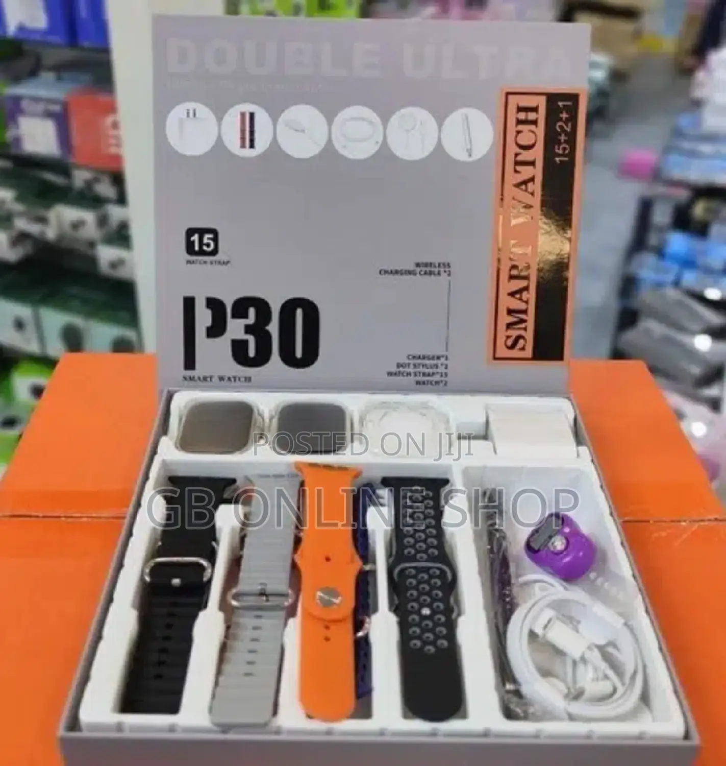 P30 Double Ultra Smartwatch With 14 Free Strap