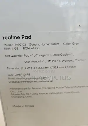 New Realme Pad 4 GB Silver