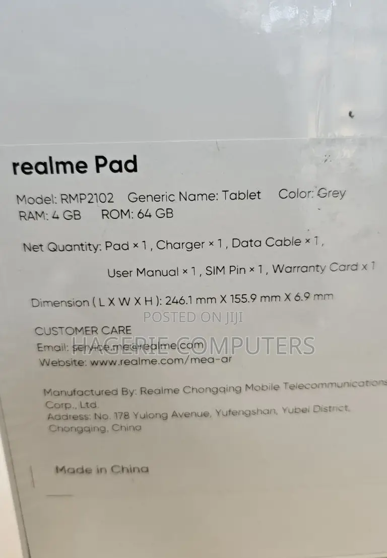 New Realme Pad 4 GB Silver