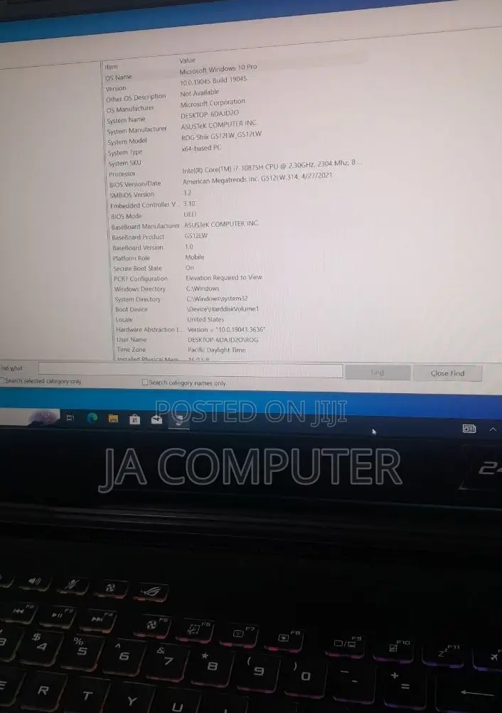 New Laptop Asus ROG Strix G15 16GB Intel Core I7 SSD 1T