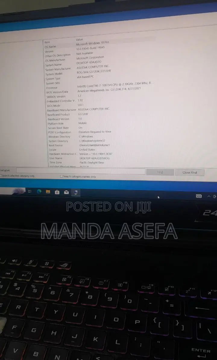 New Laptop Asus ROG Strix G15 16GB Intel Core I7 SSD 1T