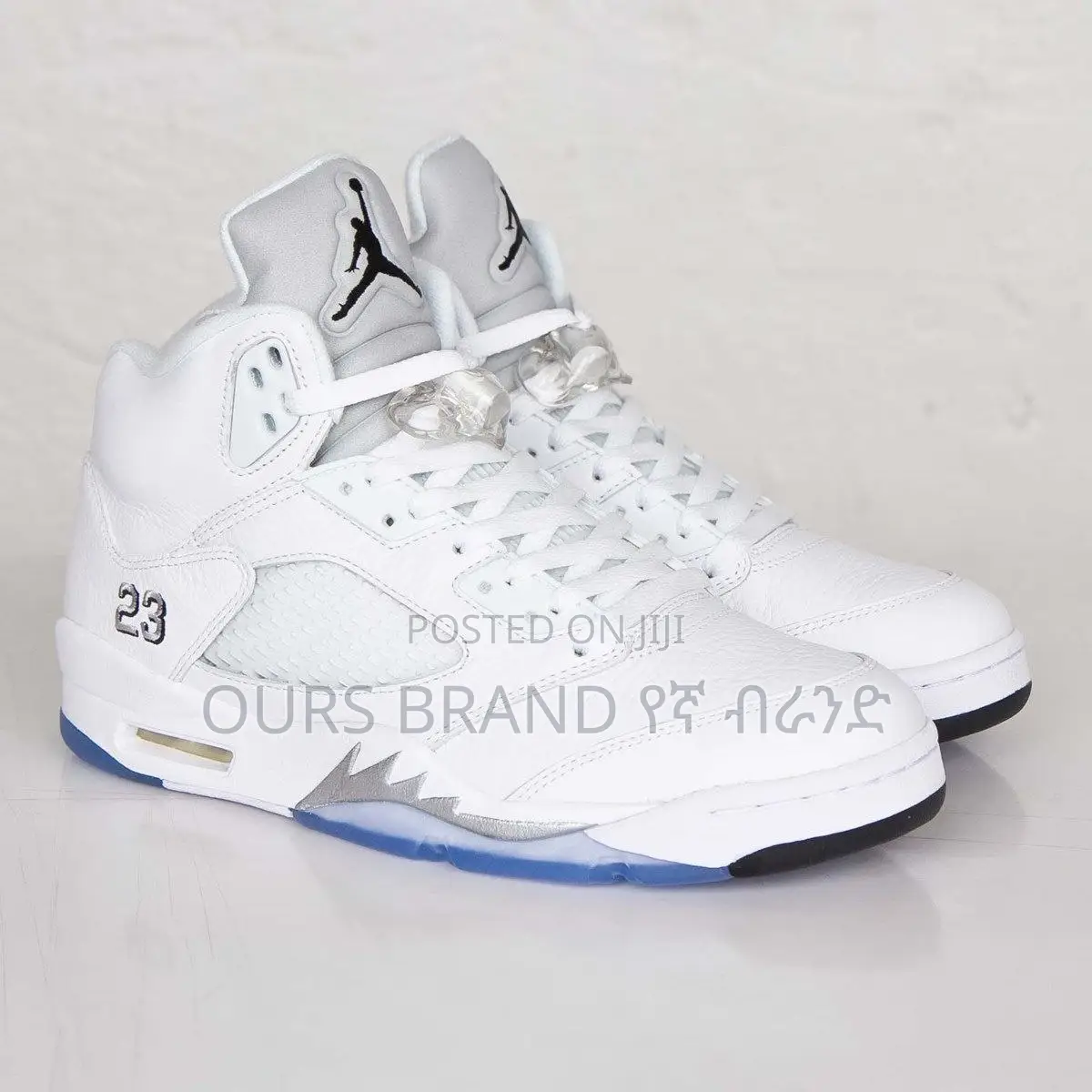 Air Jordan 5 ' White Metalic Wolf Grey' High Shoes for Men's