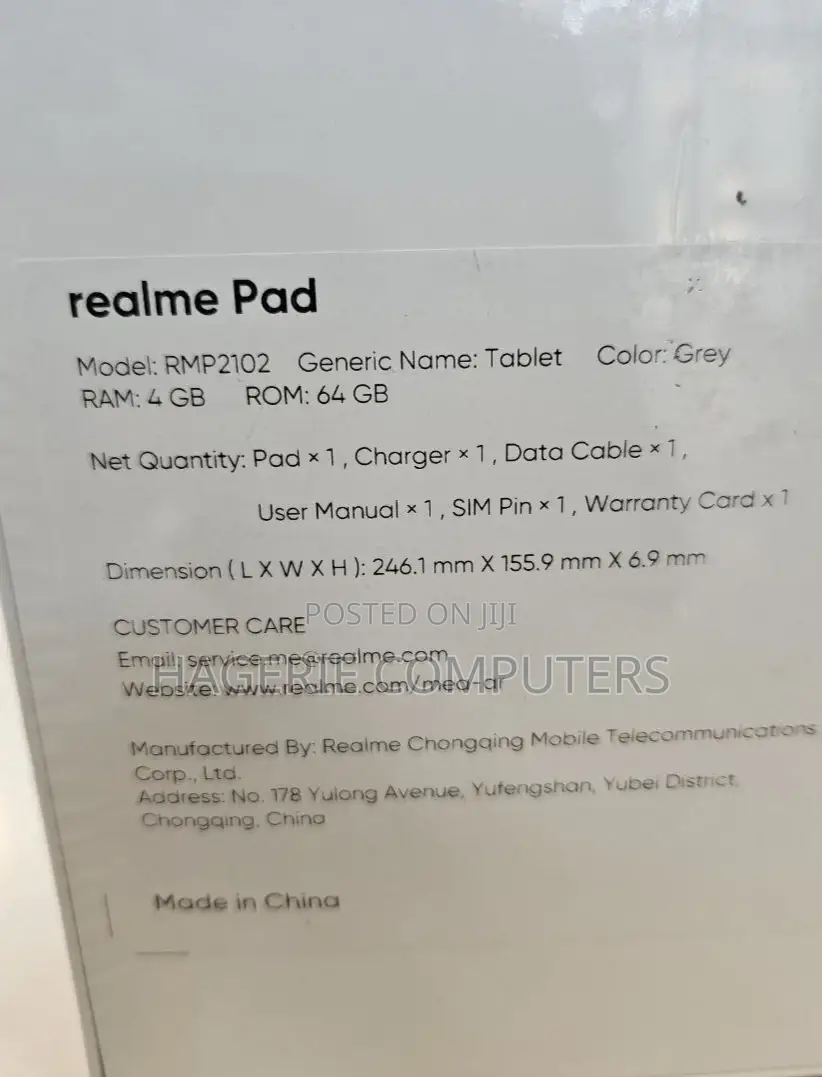 Realme Pad 64 GB Silver