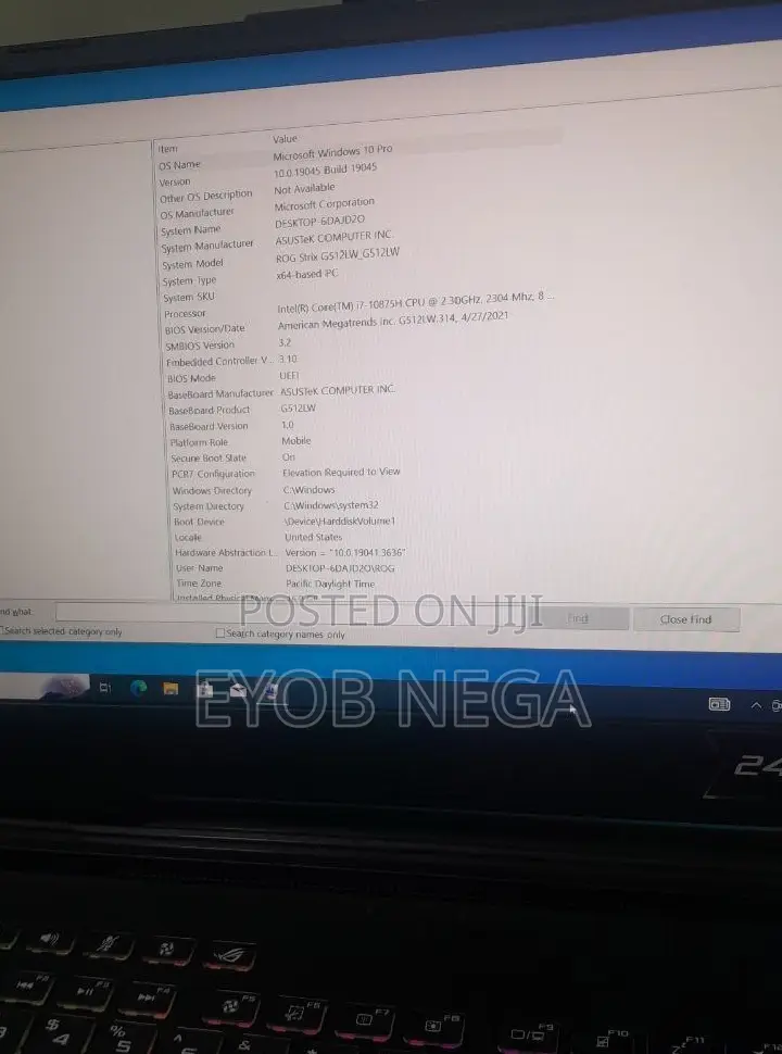 New Laptop Asus ROG Strix G15 16GB Intel Core I7 SSD 1T