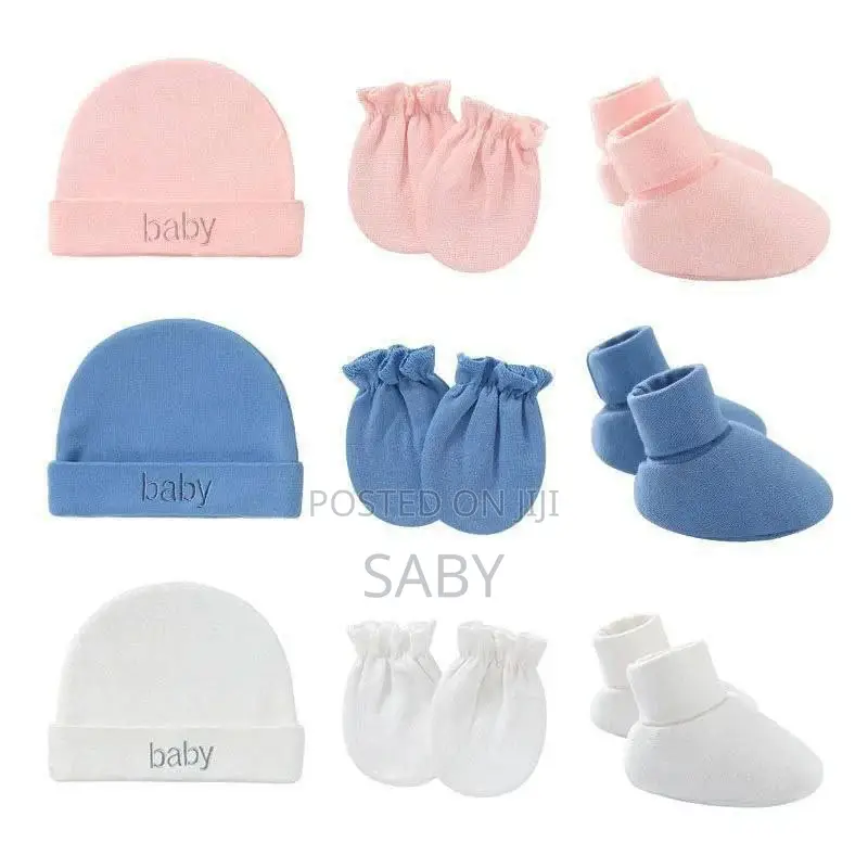 3 in 1
Newborn Baby Hat,Gloves, Socks Set