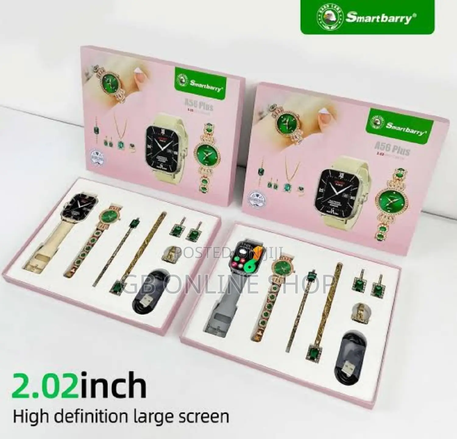 Smartberry A56 Plus 2.02 Inch 6 IN 1 Gift Set Smart Watch