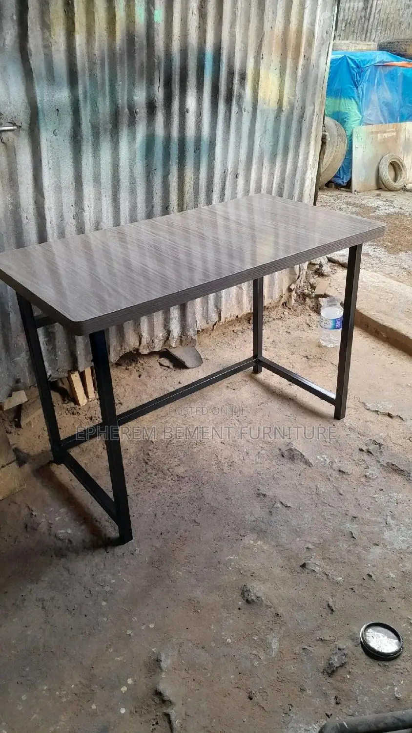 Metal Study Table With Lamented MDF Top