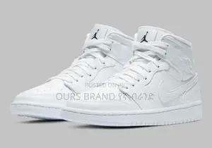 Photo - Nike Air Jordan 1 Triple White" Low Shoes for Men's