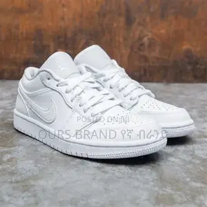 Nike Air Jordan 1 Triple White" Low Shoes for Men's