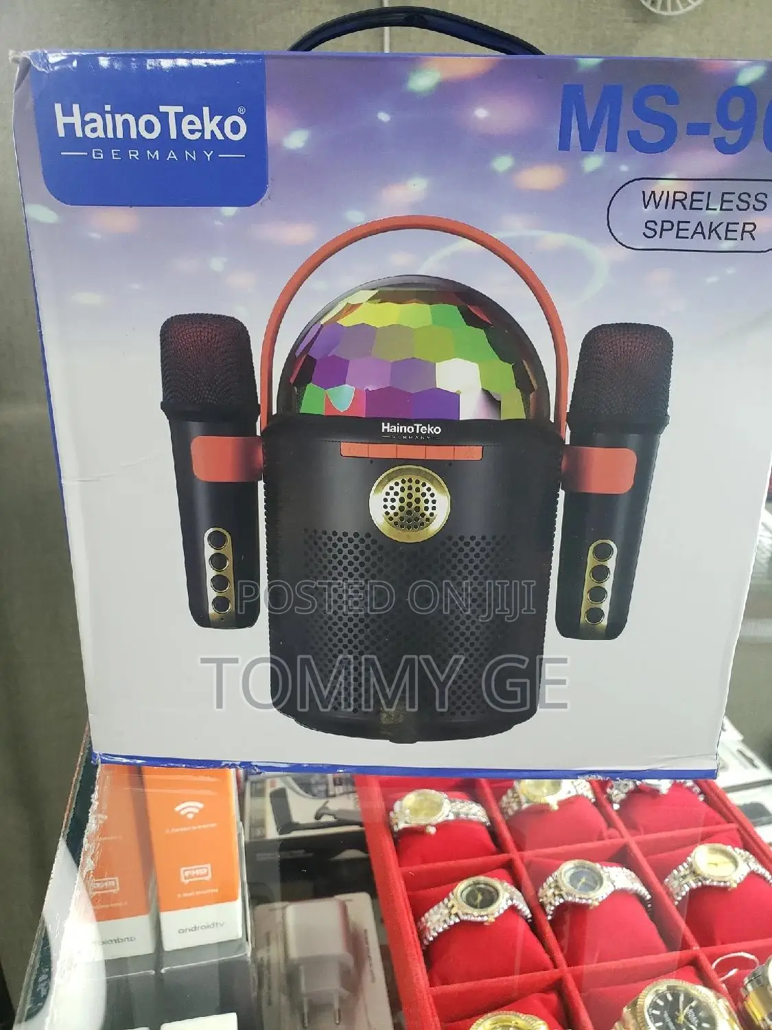 3 በ 1 የያዘ ጥቅል እስፒከር 2 ማይክራፎን እና Led Light በአንድ Speakers