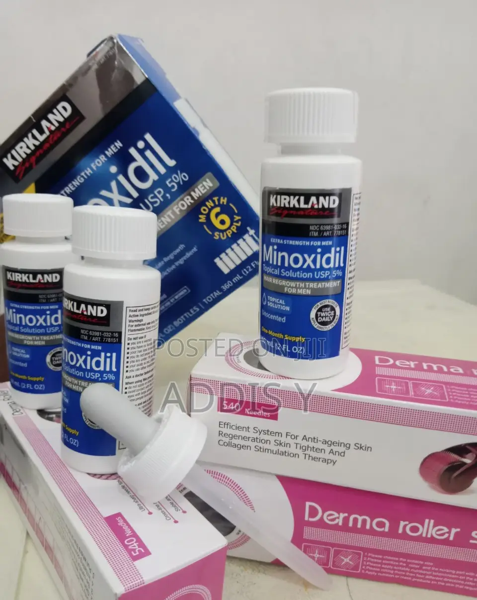 Derma Roller and Kirkiland Minoxidil 5%-
