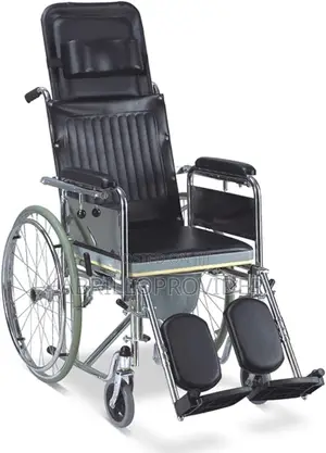 Commode and Shower Steel Wheelchair With Reclining Back,