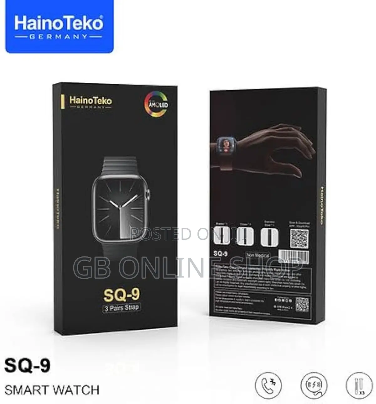 Haino Teko Germany SQ-9 Smart Watch With 3 Strap