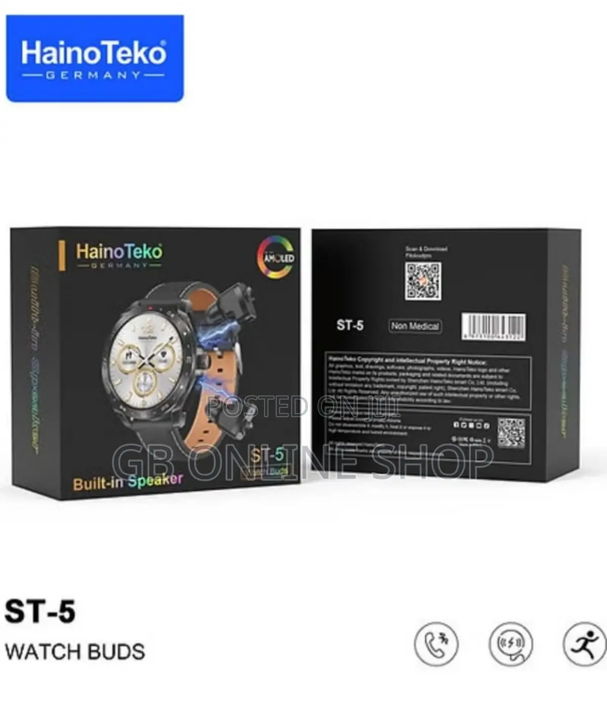 Germany ST-5 AMOLED Watch Buds Built in Speaker