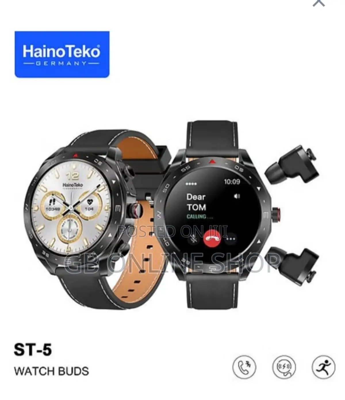 Germany ST-5 AMOLED Watch Buds Built in Speaker